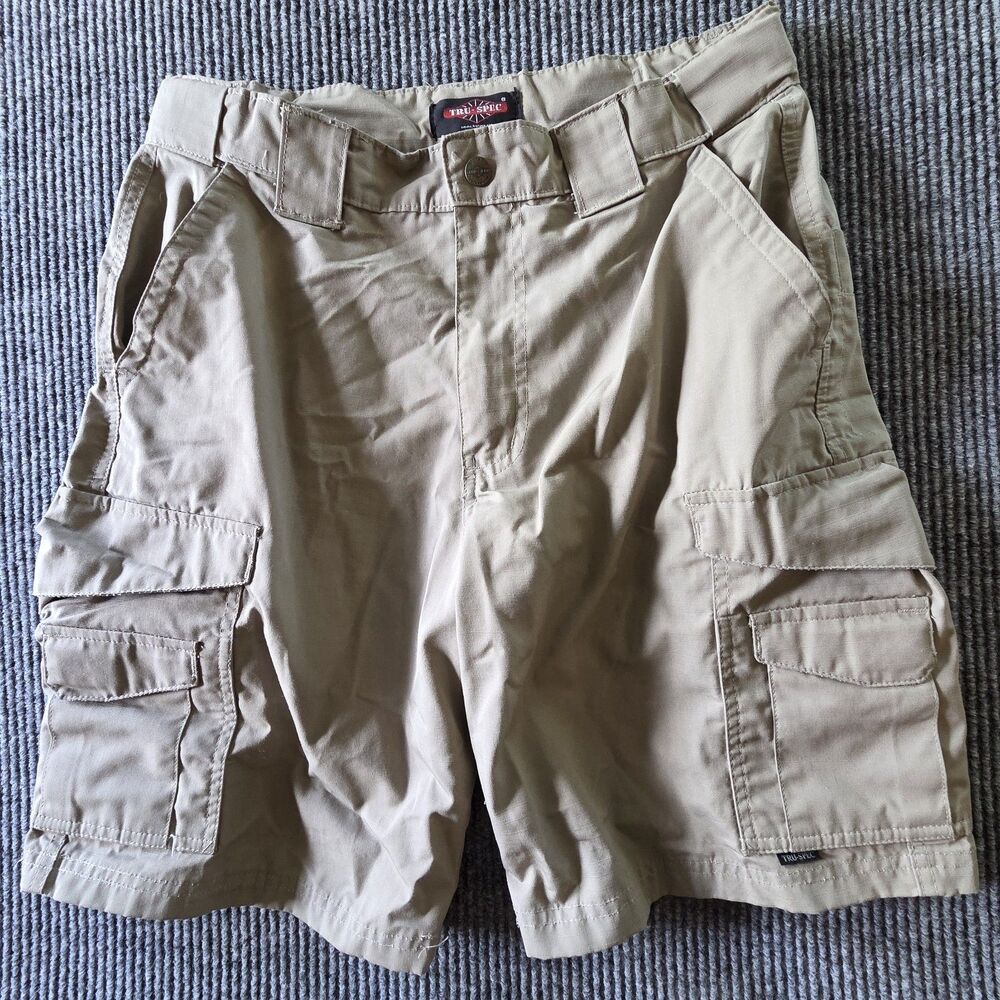 Tru Spec Shorts Men's 32 Khaki Cargo Tactical Ripstop Military